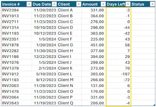 Calculating days left until due date 2