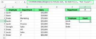 Count unique values with a condition in Excel. 5