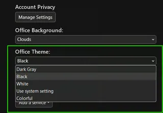 Setting dark Office theme in Excel 3