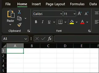 Excel dark mode with default white spreadsheet cells 4