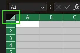 Highlight entire worksheet in Excel 5