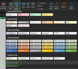 Define new cell style in Excel 6