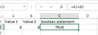 check if the value  is equal or not using boolean operator in excel. 13