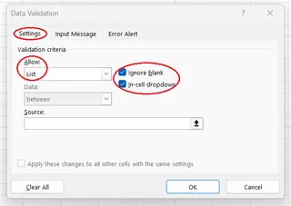 How to set a drop-down list as a data validation method in Excel. 4
