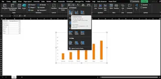 A standard column chart in Excel before adding error bars. 1