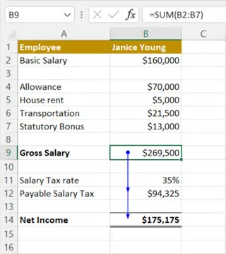 Using Trace Dependents to show which cells rely on a value