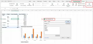 Navigating the Excel ribbon to find the Calculated Field option.