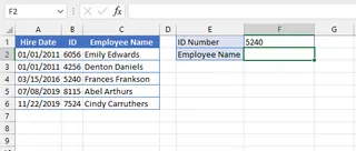 VLOOKUP lookup value not in the first column