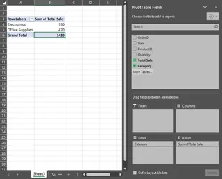 Creating a Pivot Table after using VLOOKUP