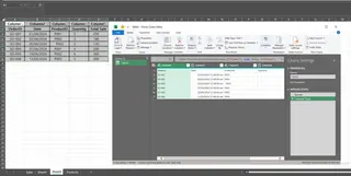 Power Query editor showing steps to clean and merge data
