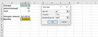Excel Goal Seek Dialog