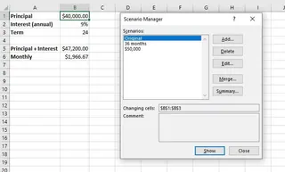 Excel Scenario Manager