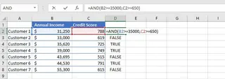 A table showing customer data with an 