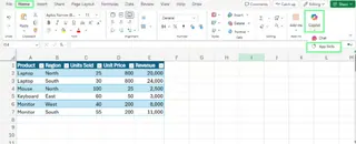 Locate the Copilot icon in Excel 2