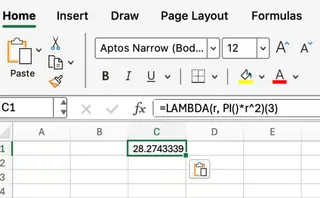 Excel LAMBDA function for pi 1