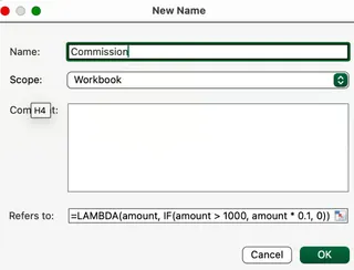 Excel LAMBDA function to calculate commission 4