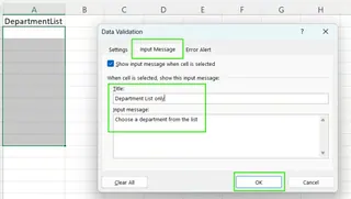 Excelでドロップダウンリストの入力メッセージを作成する。 19
