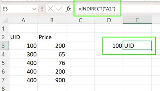 Using INDIRECT() for fixed references in Excel. 7