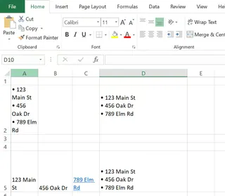 Combining multiple line items in an Excel cell 5