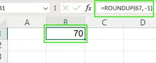 ROUNDUP in Excel to nearest whole number 3