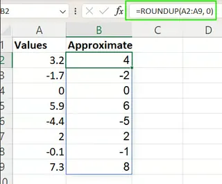 ROUNDUP in Excel with arrays 6