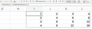 Matrix multiplication in Excel Using SEQUENCE and TRANSPOSE 6
