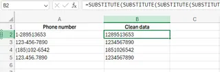 organized phone number data in Excel. 13