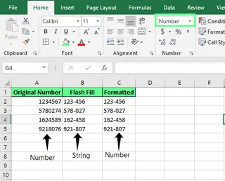 Flash fill changes the formatting in Excel. 14