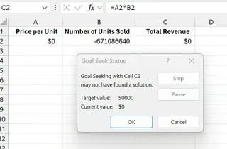 Excel Goal Seek may not have found a solution error 12