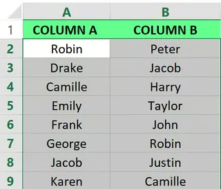 Selecting a range of cells before trying to highlight duplicates in Excel 1