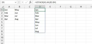 Two separate lists of data in Excel
