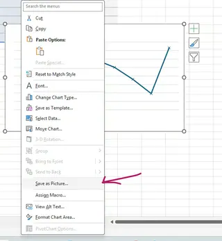 Saving and Exporting the Graph from Excel 13