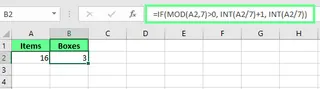 Combining MOD() and INT() to distribute items equally in Excel 11