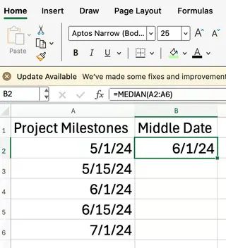 Excel MEDIAN works with dates 3