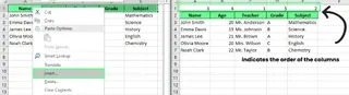 Insert a row and give arrangement order before sorting in Excel. 6