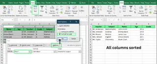 Move the columns using the Sort option in Excel. 7