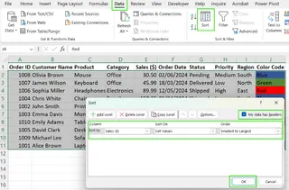 How to sort by column in Excel. 3