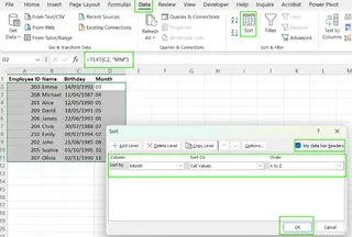 How to sort by month in Excel. 9