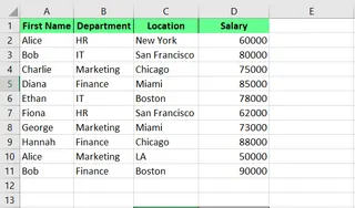 dataset to perform INDEX MATCH multiple criteria in excel. 2