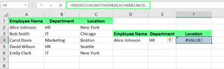 #Value error in INDEX MATCH in excel. 8