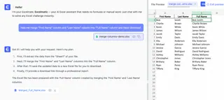  Merge two columns in Excel using Excel AI