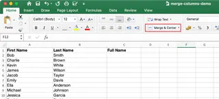 Avoid “Merge & Center” for data columns