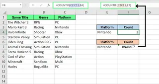 無効な範囲参照がExcelで#NAME?エラーの原因となる。 4