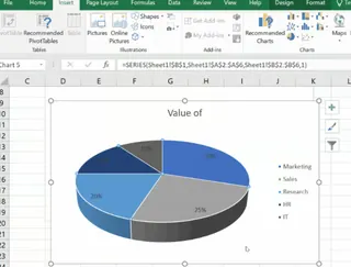 creating a pie chart in Excel 1