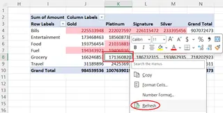 How to refresh a pivot table with conditional formatting after updating the source table. Image by Author. 6