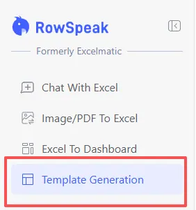 Template Generation Tab