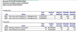 Create a new sheet with a Sensitivity report 10