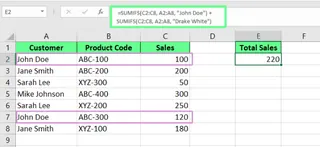 Implementing OR logic in the SUMIFS() function in Excel. 4