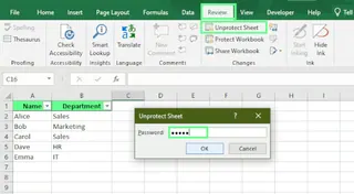 Unprotect the sheet and unhide the rows in Excel. 9
