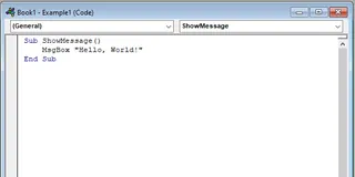 Writing a VBA macro in a code pane in Excel 7